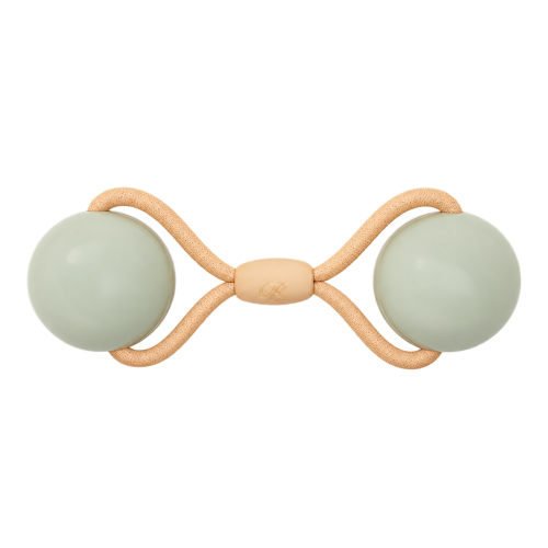 Miętowa ozdoba do włosów z beżowymi pętlami.png