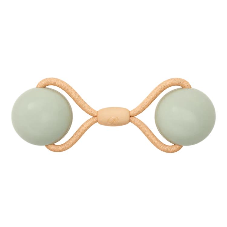 Miętowa ozdoba do włosów z beżowymi pętlami.png